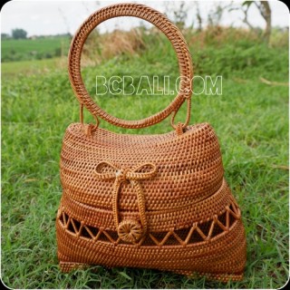 handbag rattan hand woven ata grass balinese natural design